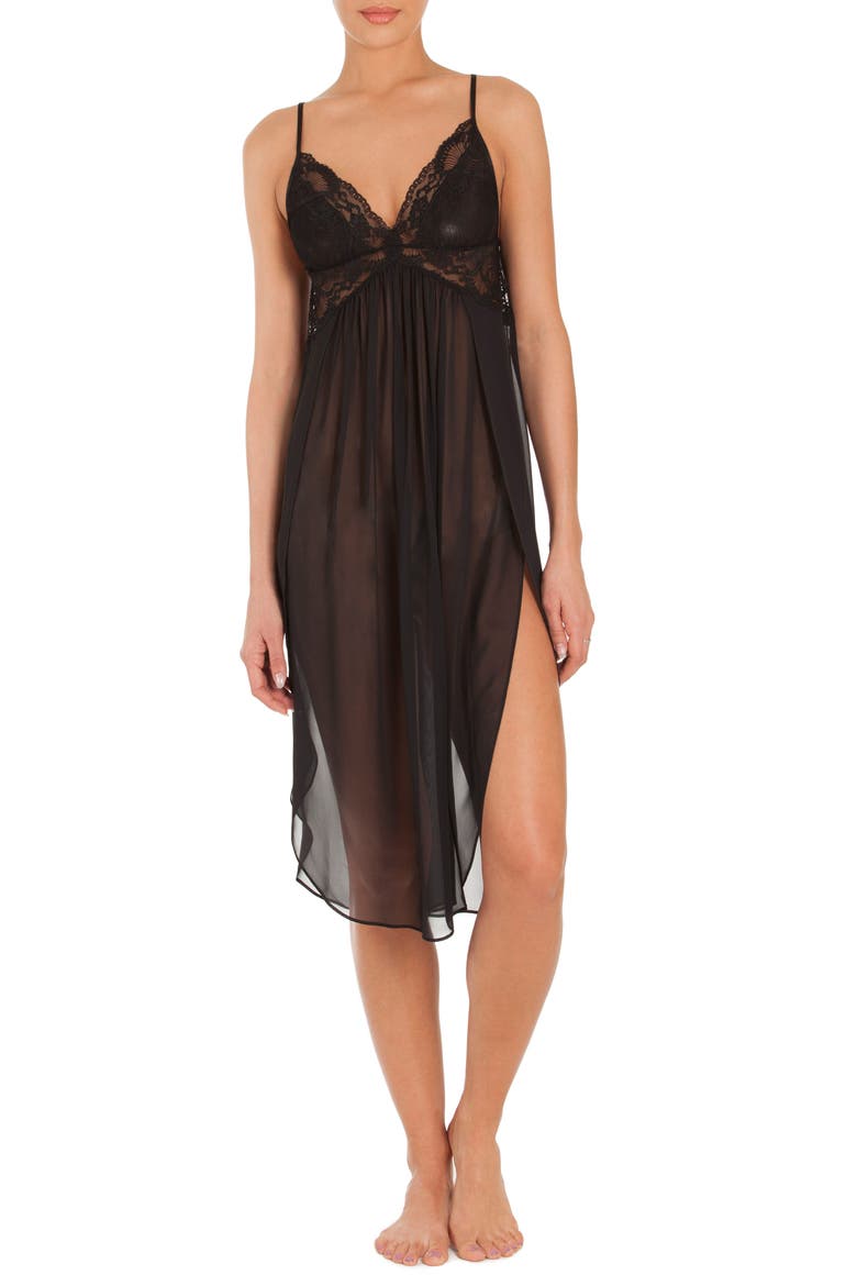 Long Chemise (Nordstrom Exclusive), Main, color, BLACK
