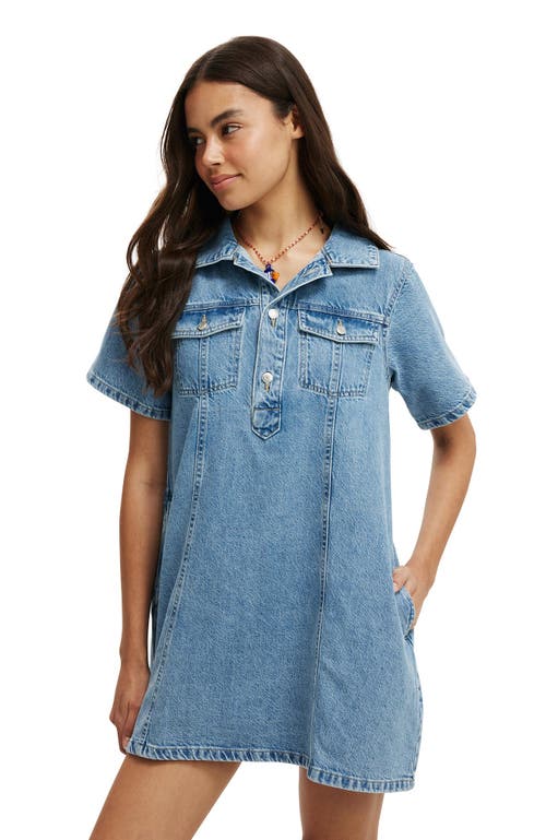 Shop Cotton On Original Denim Mini Dress In Cleanwater Blue