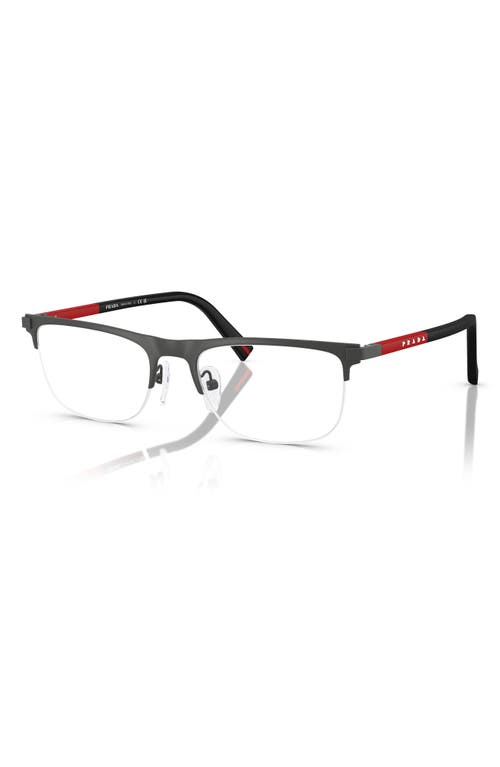 PRADA PRADA LINEA ROSSA 53MM SEMI RIMLESS PILLOW OPTICAL GLASSES