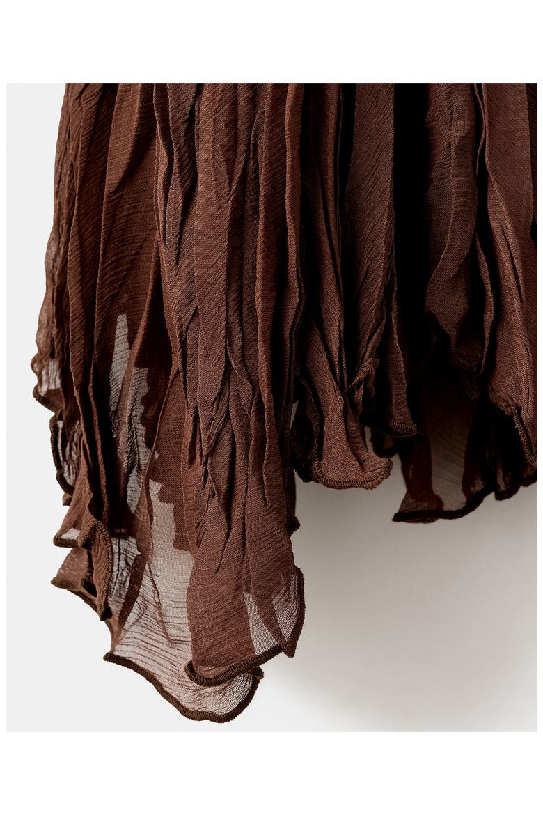 Ruffled Chiffon Maxi Skirt, Alternate, color, BROWN