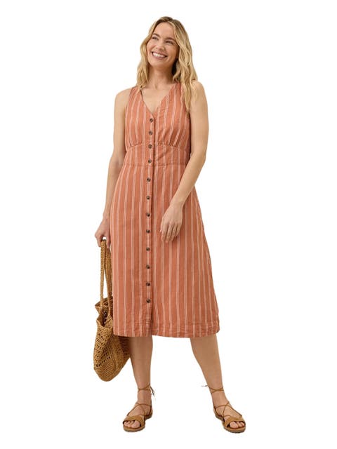 Canopy Linen Blend Button-Front Dress Made with Organic Cotton