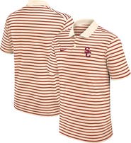 Nike Men's Nike Tan USC Trojans Primary Logo Striped Dri-FIT Polo
