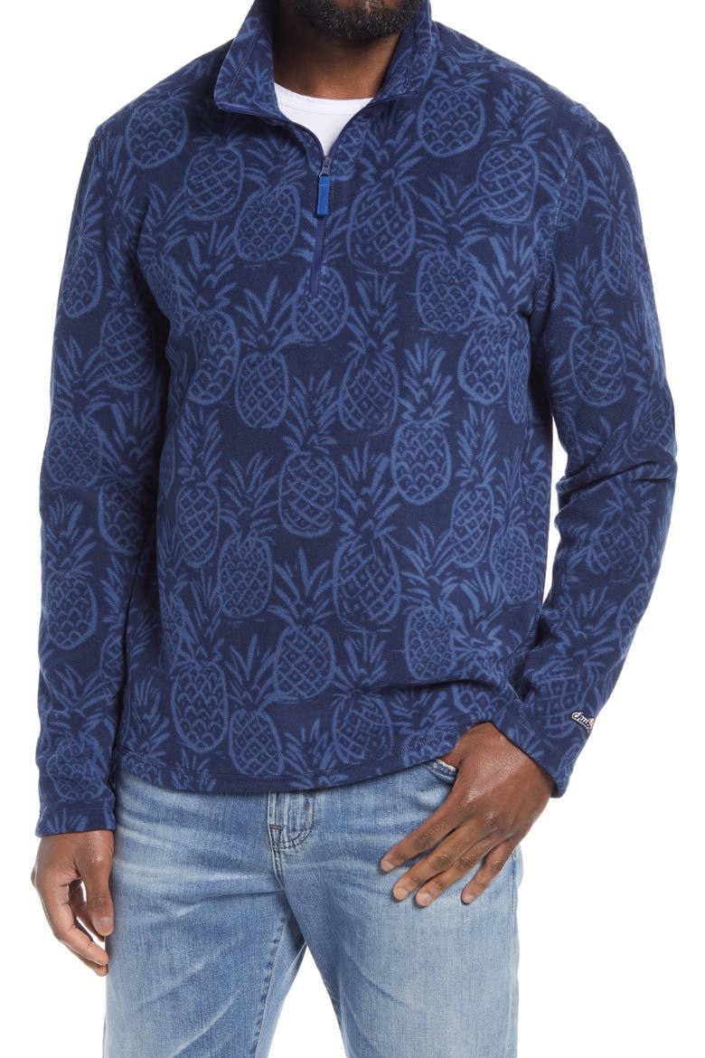 Pine By Me Fleece Quarter Zip Pullover, Main, color, DARK BLUE