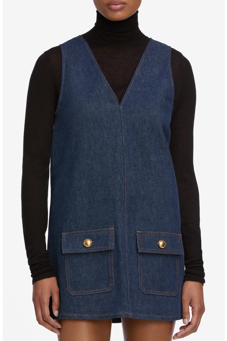 The Pinafore Denim Minidress, Alternate, color, ALCHEMY