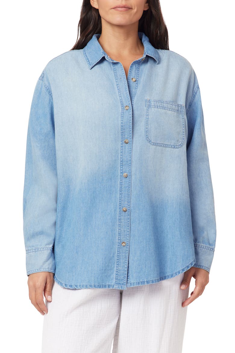 Alaina Relaxed Chambray Shirt, Main, color, MEDIUM WASH CHAMBRAY