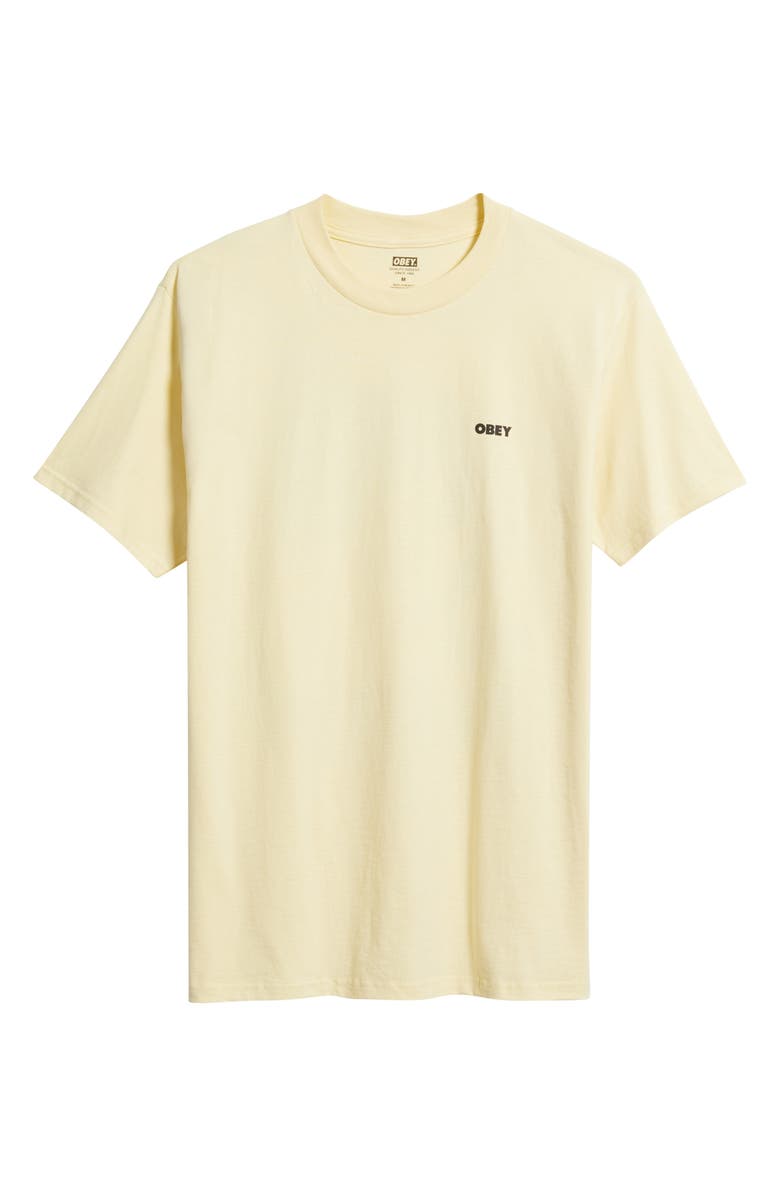 Obey Quarter Icon Graphic T-Shirt, Alternate, color, Pale Yellow