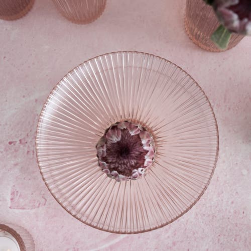 The Collective Home Pressed Pink Glass Low Bowl
