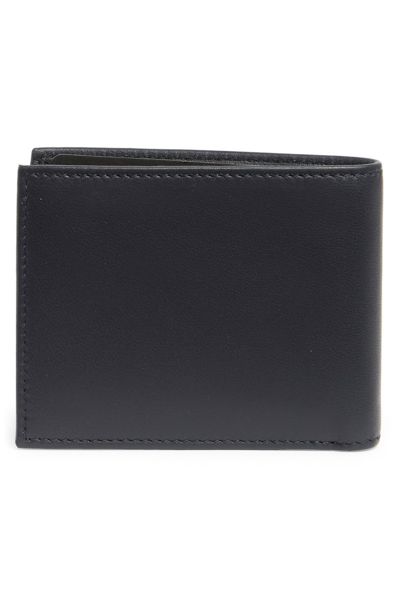 Laslo Debossed Logo Leather Wallet, Alternate, color, NAVY
