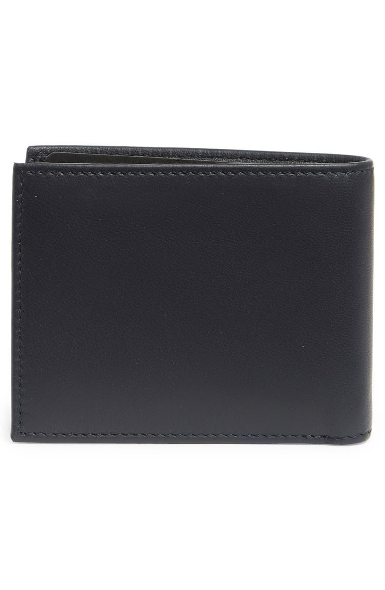 BOSS Laslo Debossed Logo Leather Wallet, Main, color, Navy