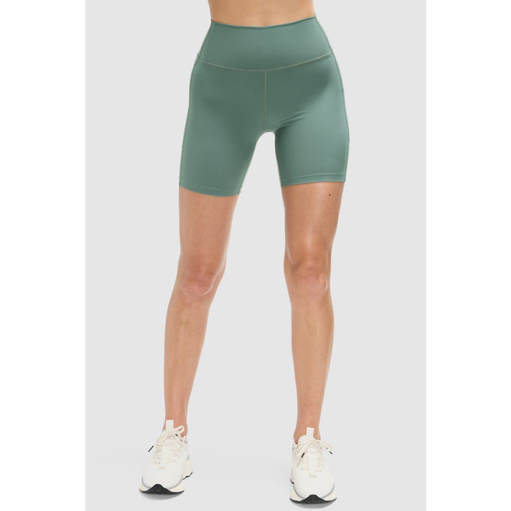 Peloton Cadent 7" High Rise Pocket Bike Short In Duck Green