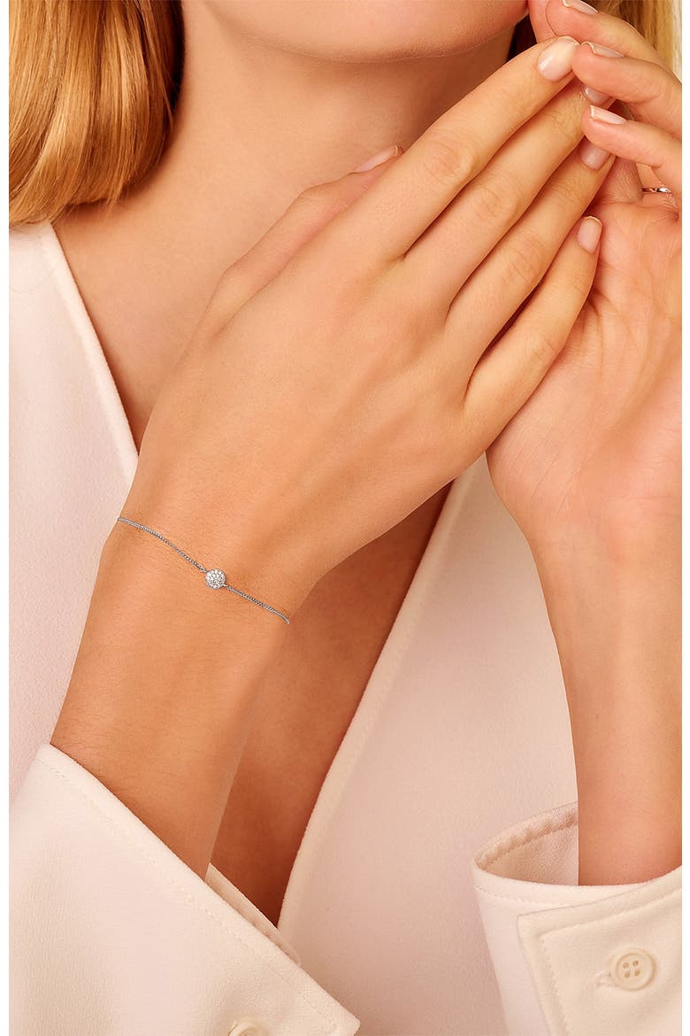 Galaxy Diamond Bracelet |  19 natural diamonds | 925 Sterling Silver | Bracelet on Chain | 6.1 - 6.5 - 6.9 in | White Rhodium, Alternate, color, White Rhodium