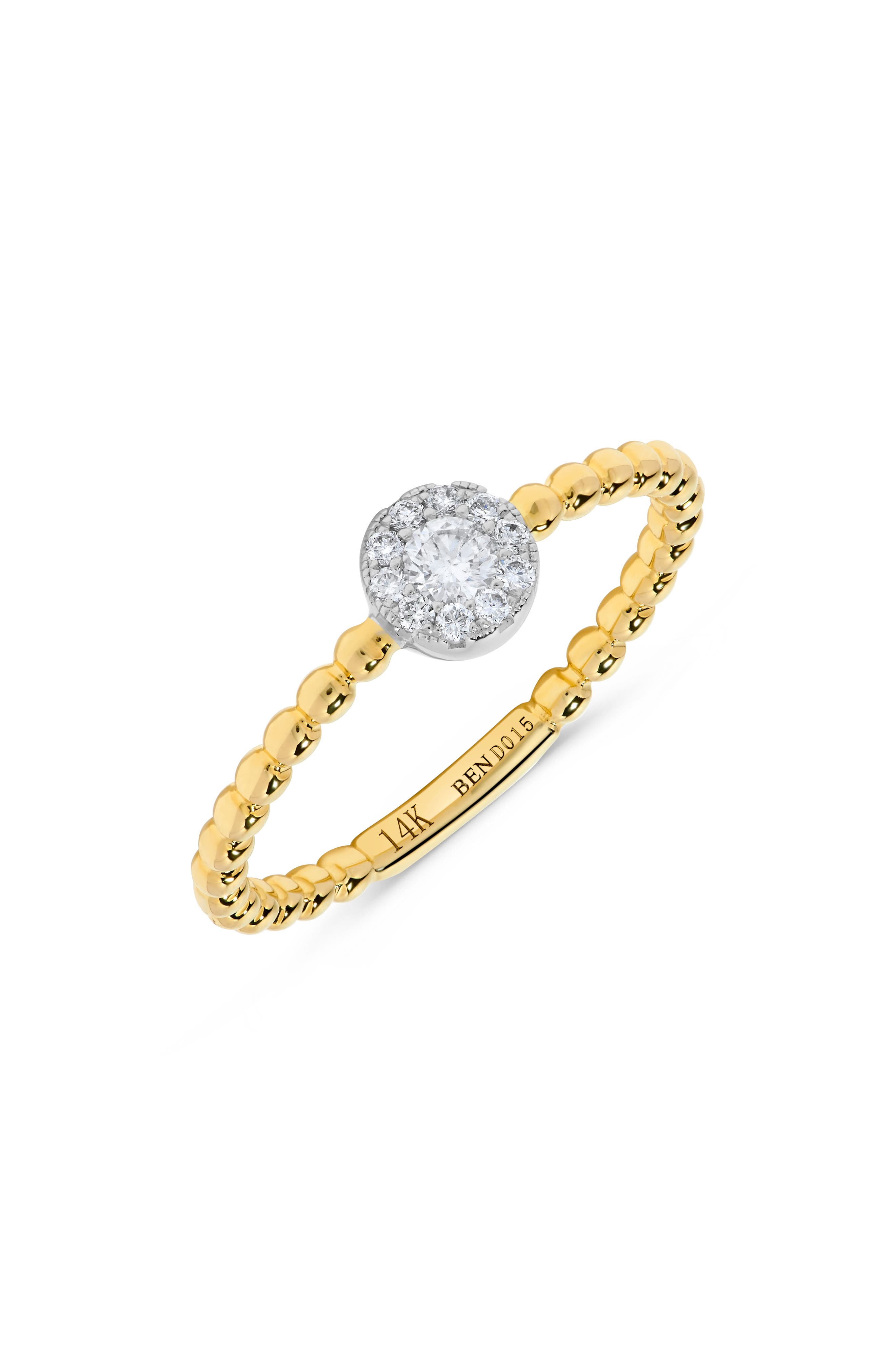 H.J. Namdar Pavé Halo Diamond Beaded Ring - 0.15ct.