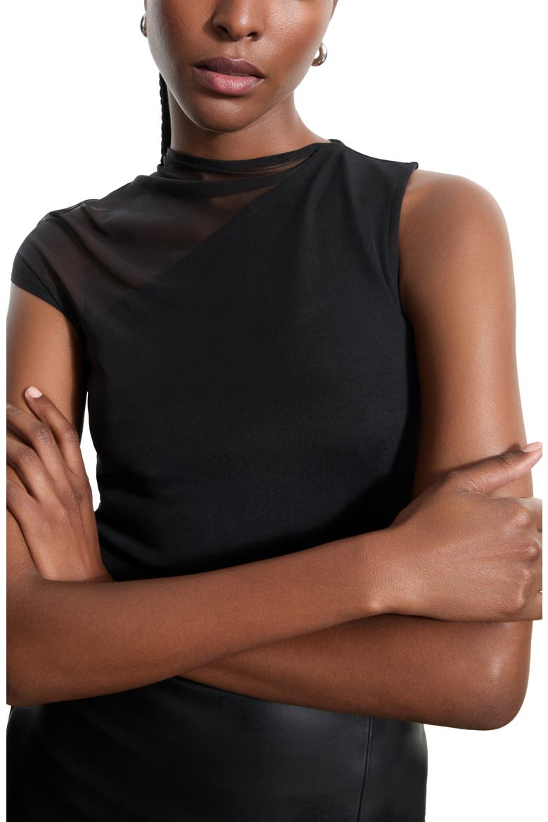 Ludlow Mesh & Ponte Top, Alternate, color, BLACK