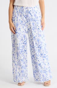 SUGARLIPS Azul Tropics Nature High Waist Wrap Pants