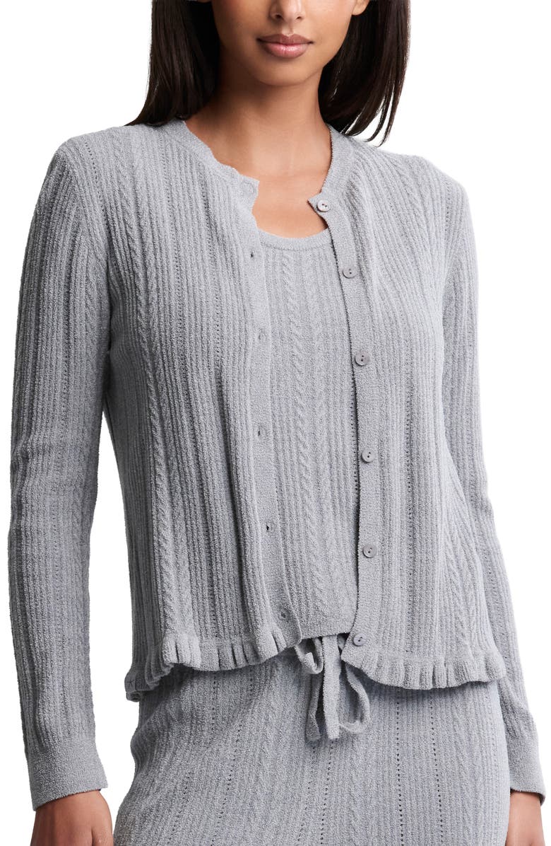 Barefoot Dreams<sup>®</sup> CozyChic Lite<sup>®</sup> Cable Knit Cardigan, Main, color, Moonbeam
