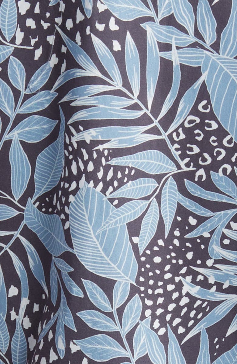 7 For All Mankind Botanical Print Camp Shirt, Alternate, color, Dusty Blue