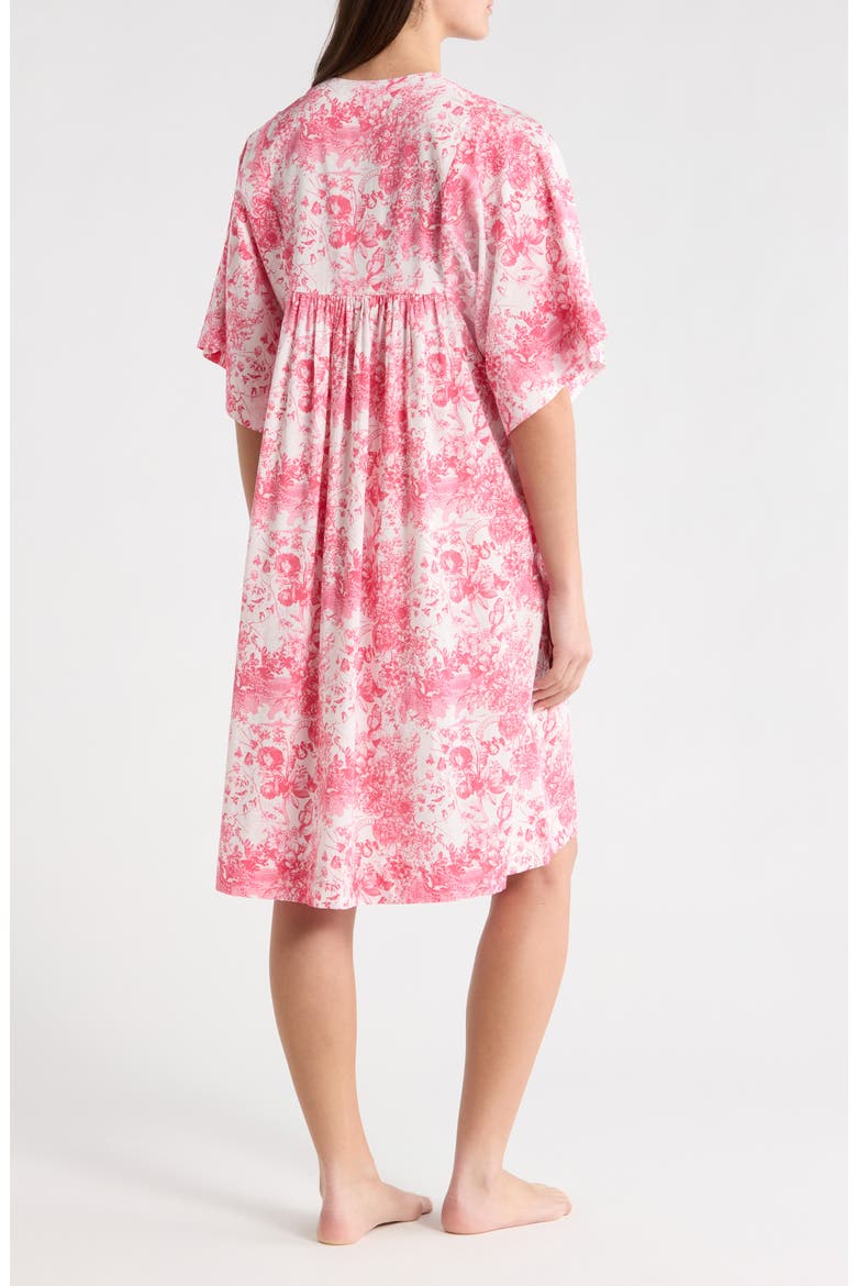 Toile de Jouy Caftan Nightgown, Alternate, color, PINK LEMONADE