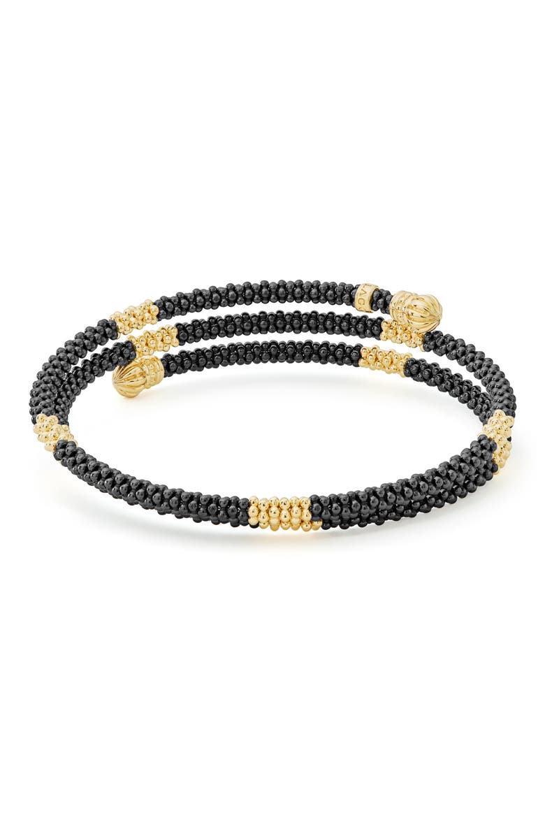 Gold & Black Caviar Coil Bracelet, Alternate, color, GOLD
