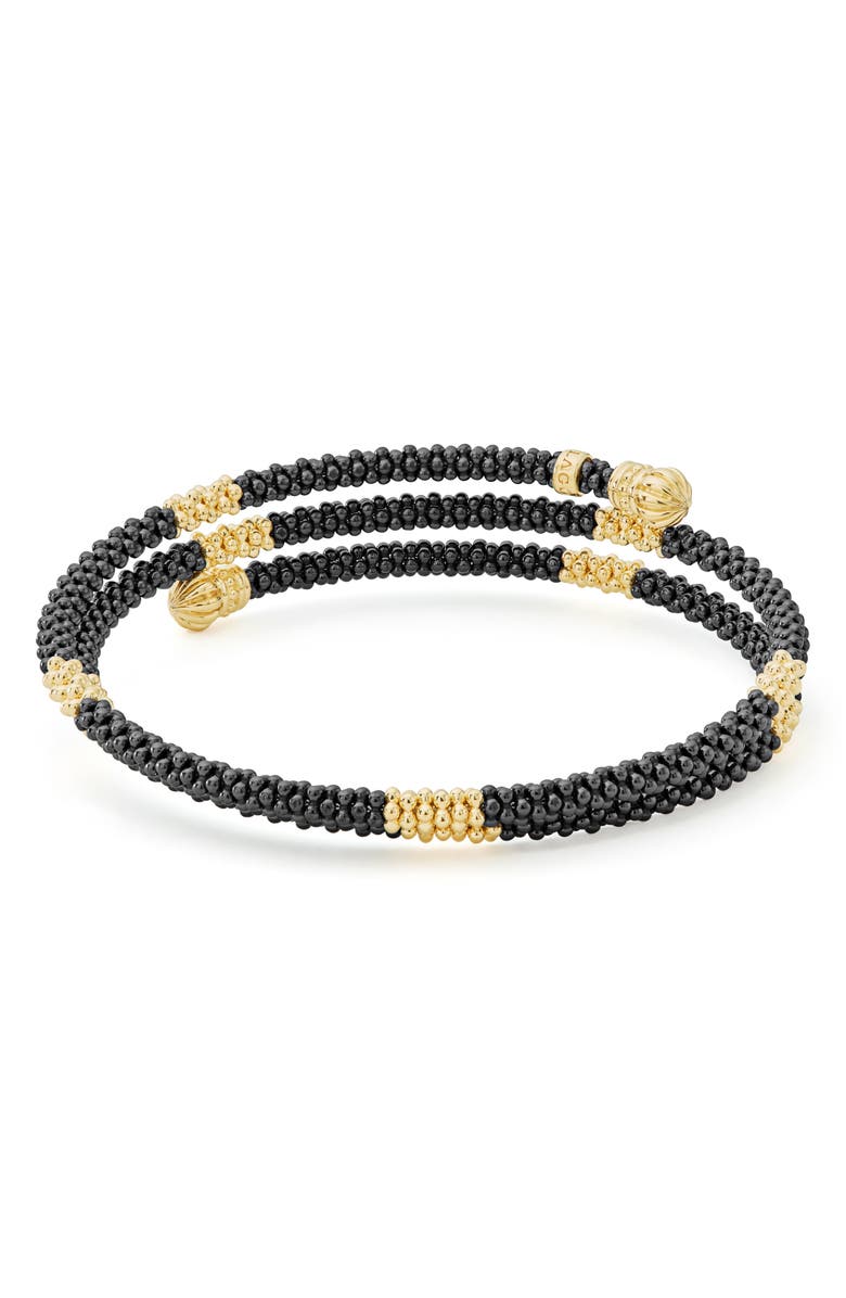 LAGOS Gold & Black Caviar Coil Bracelet, Alternate, color, Gold