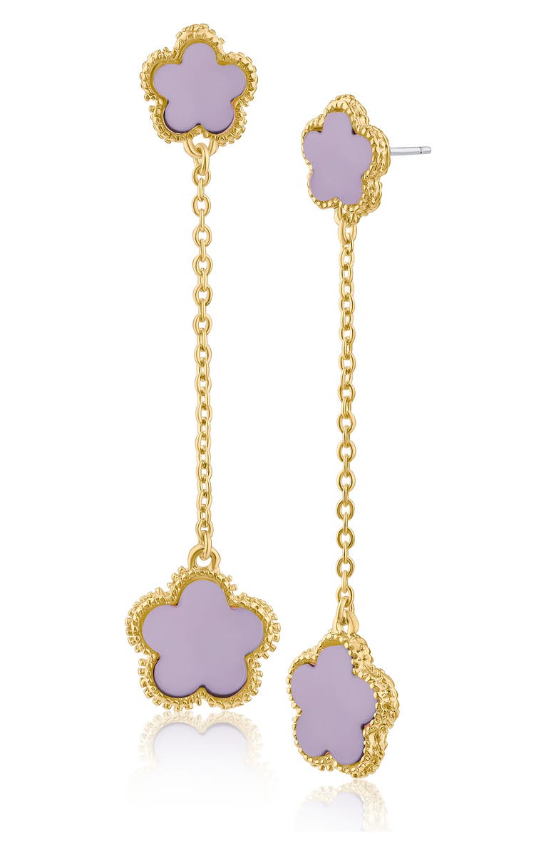 JARDIN Clover Station Chain Drop Earrings, Main, color, Lavender/ Gold