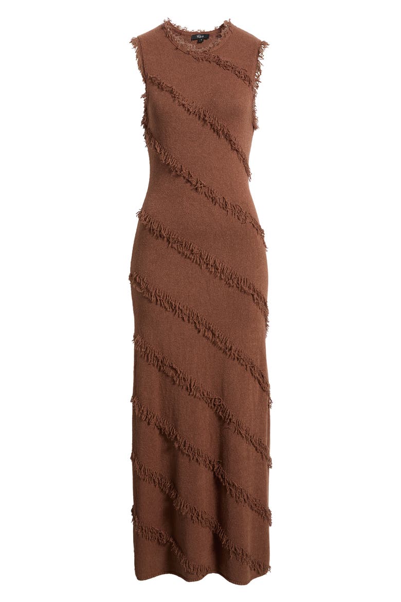 Claudia Fringed Sleeveless Maxi Dress, Alternate, color, CINNAMON