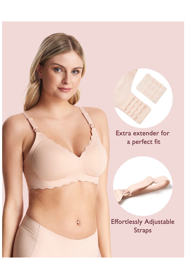 YN46 Floral Nursing Bra, Alternate, color, OYSTER PINK