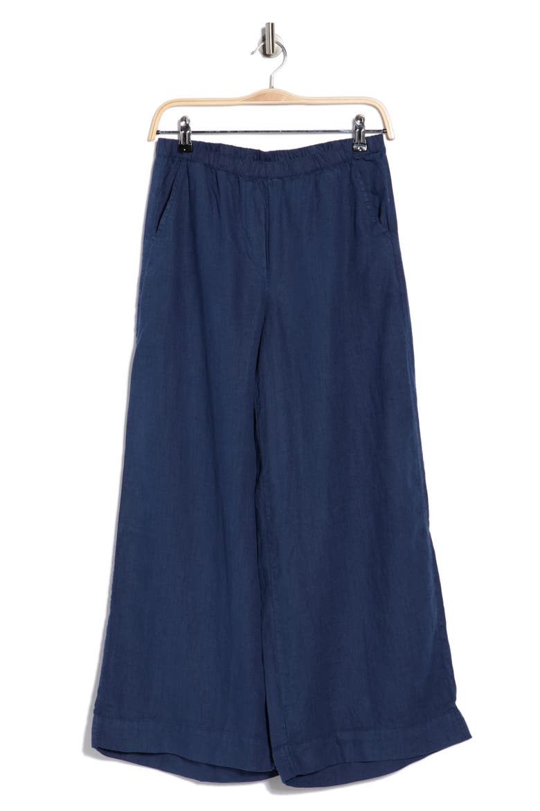 Cotton Wide Leg Pants, Alternate, color, NAVY