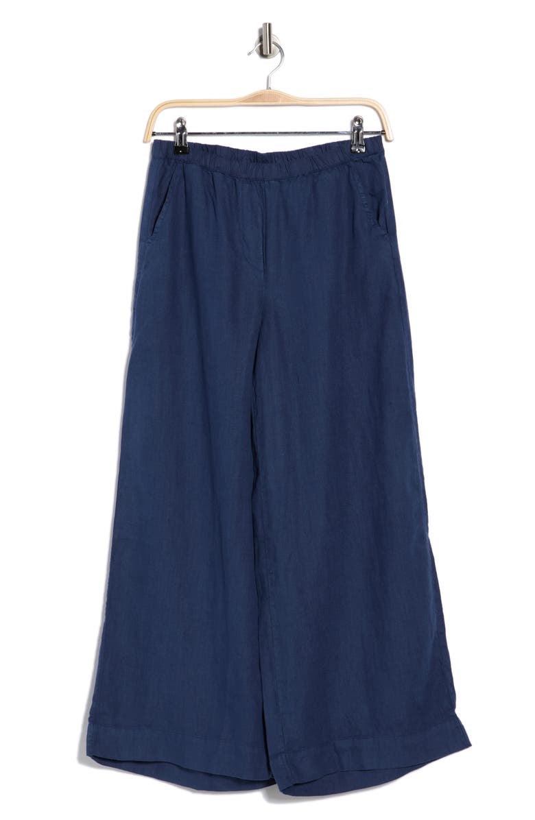 Frank & Eileen Cotton Wide Leg Pants, Main, color, Navy