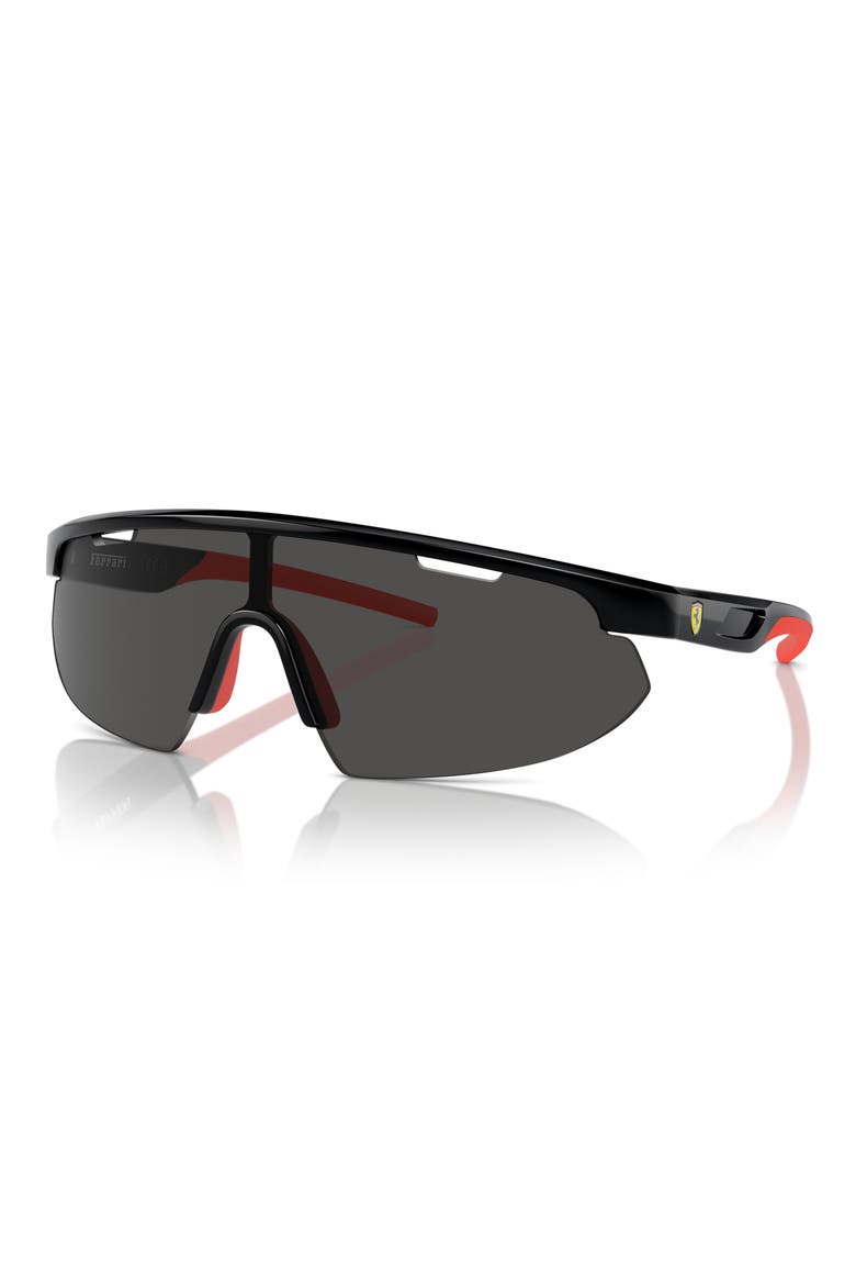 141mm Irregular Shield Sunglasses, Alternate, color, BLACK