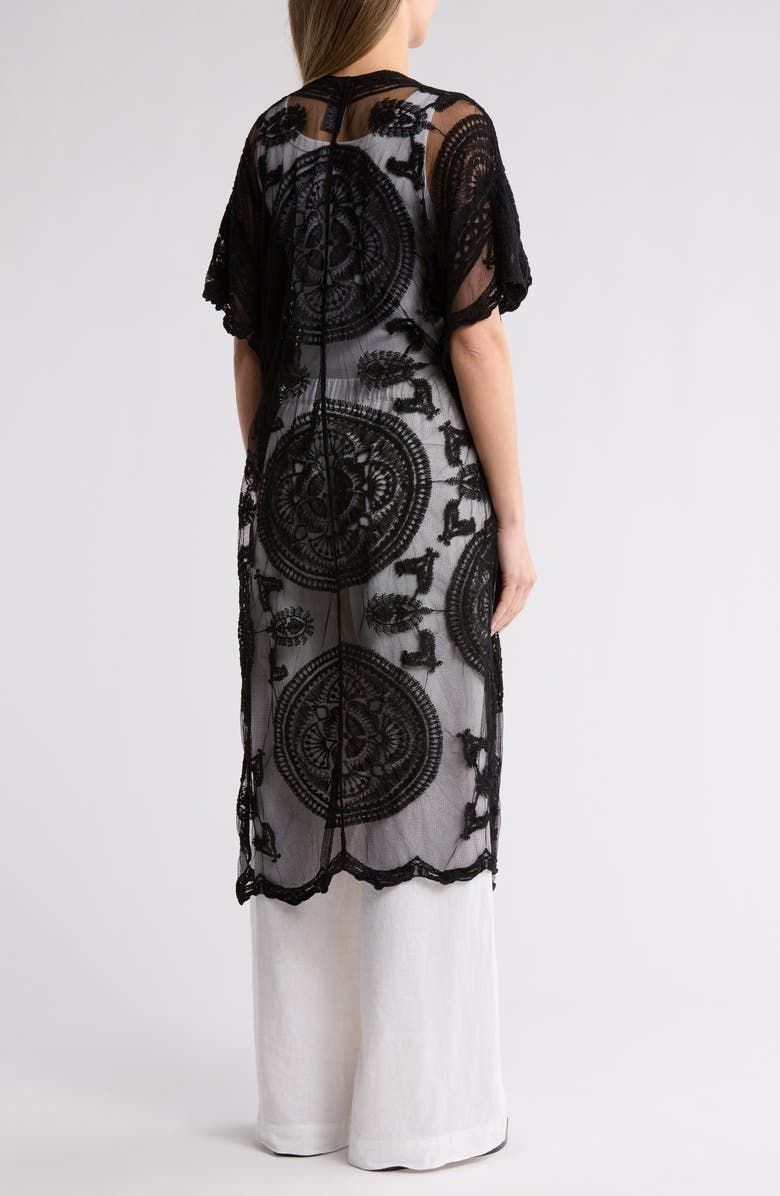 Vince Camuto Scallop Lace Medallion Duster, Alternate, color, 