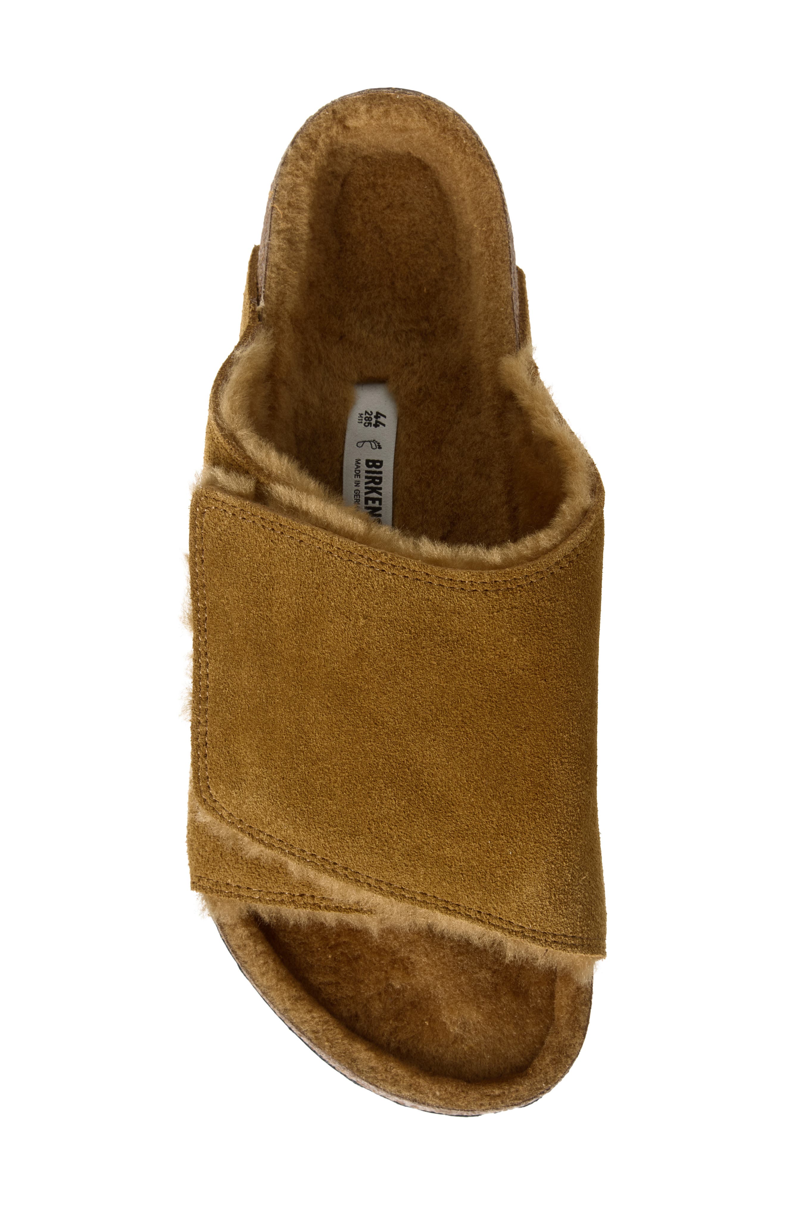 Solana Genuine Shearling Slide Sandal, Alternate, color, CORK BROWN/ CORK BROWN