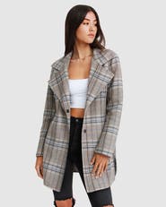 Belle & Bloom Ex-Boyfriend Plaid Wool Blend Coat