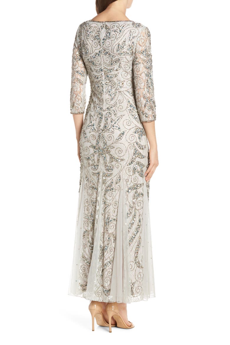 Beaded Lace Gown, Alternate, color, SAGE