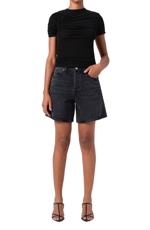 Agolde Dame High Waist Mid Length Relaxed Denim Shorts In Hitch
