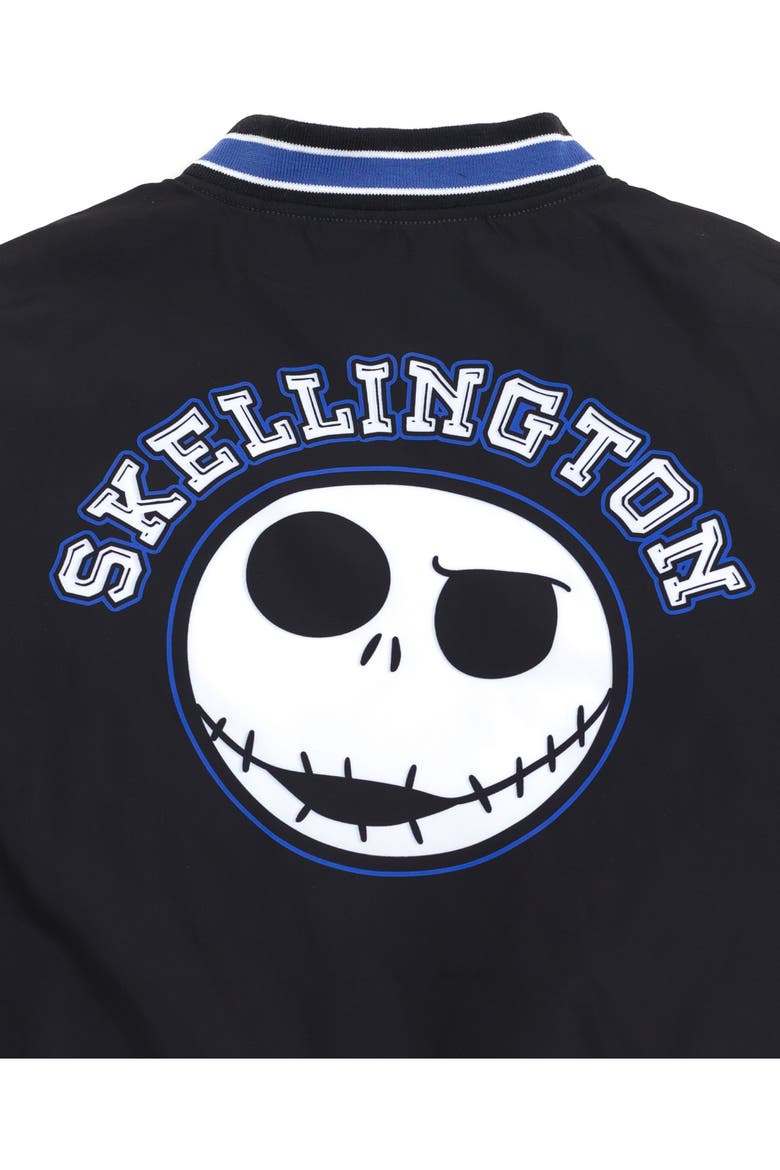Nightmare Before Christmas Varsity Bomber Jacket, Alternate, color, Black Grey Jack