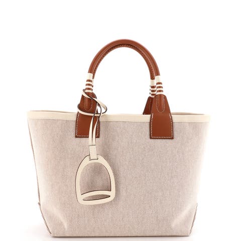 Sac Steeple Tote Toile with Leather 25