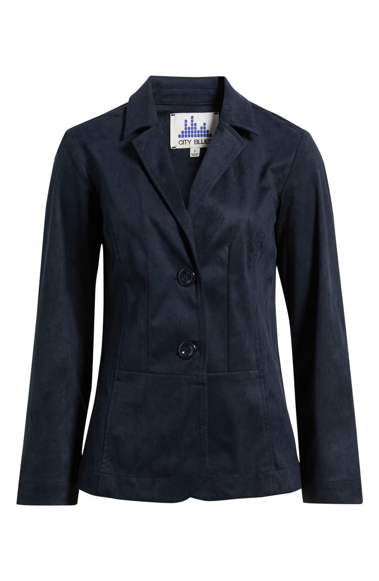 CITY BLUES Faux Suede Blazer, Alternate, color, Midnight