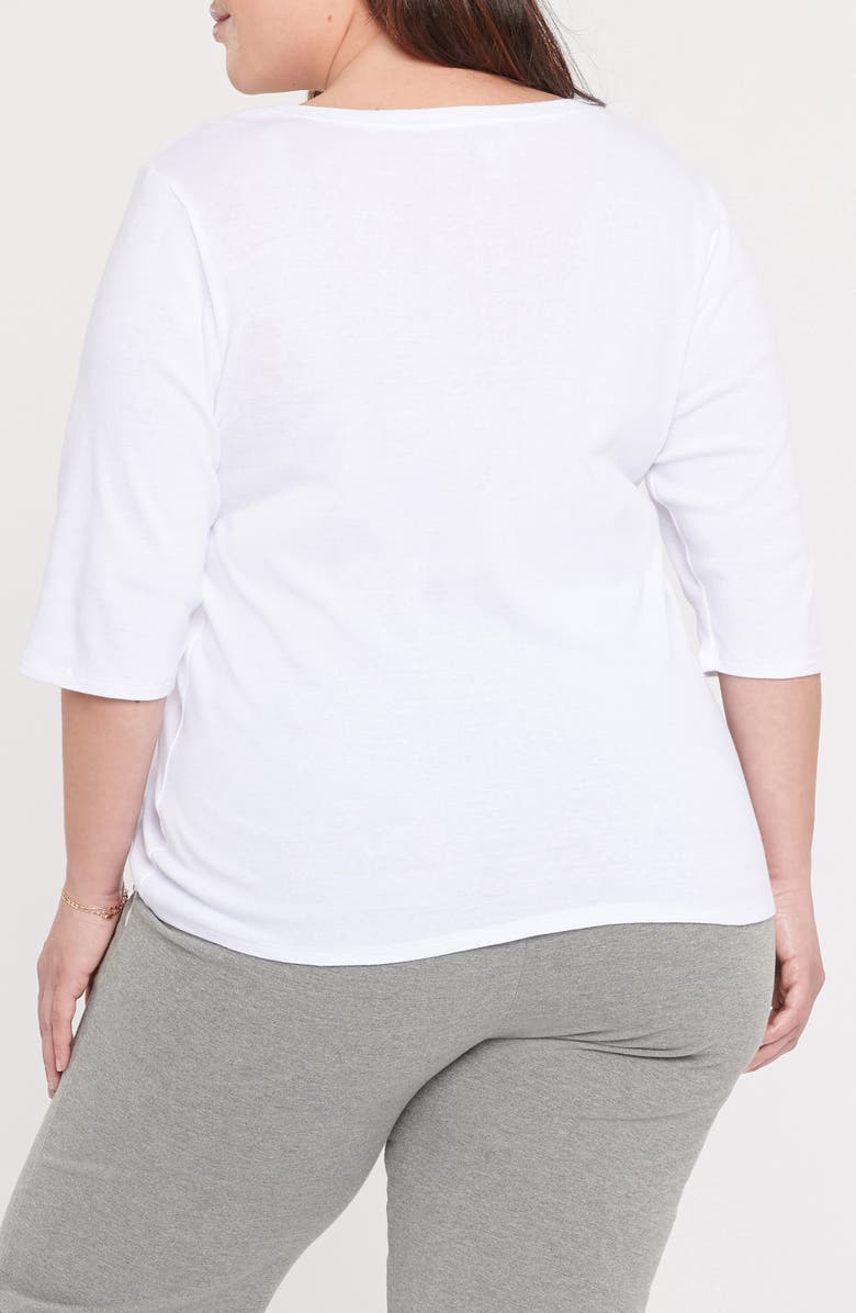 NYDJ V-Neck Ribbed T-Shirt, Alternate, color,