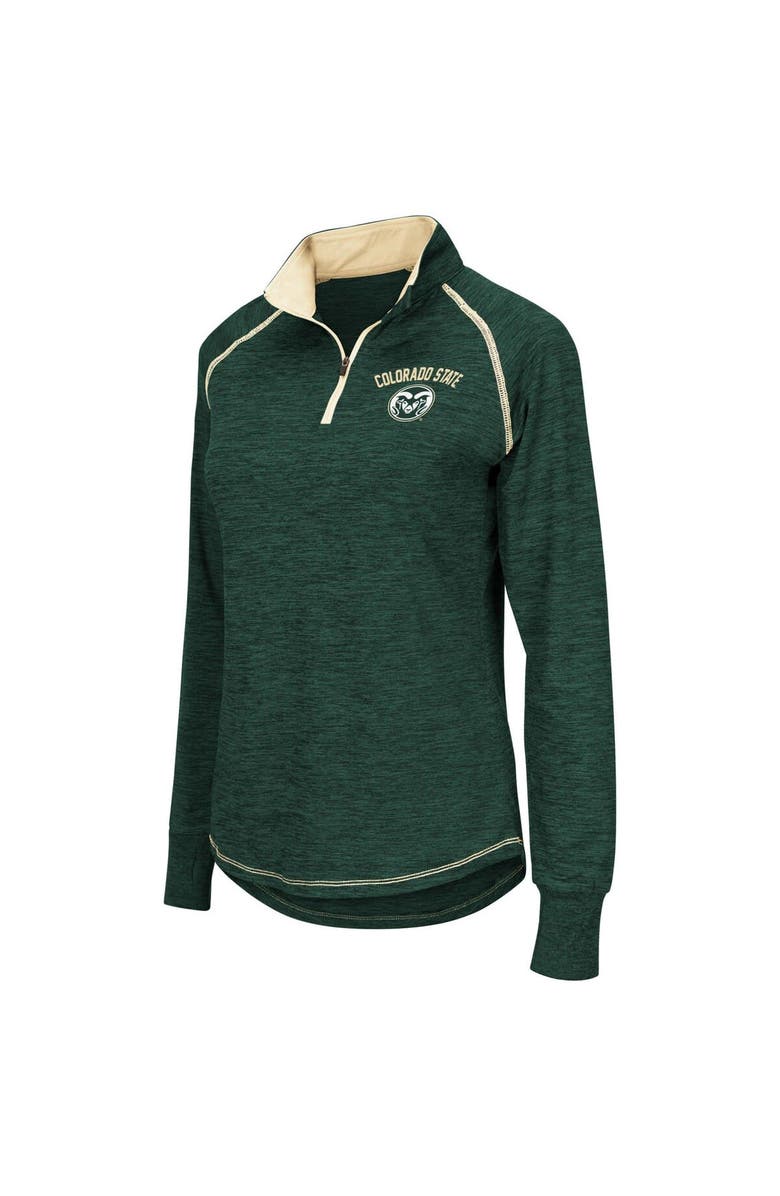 COLOSSEUM Women's Colosseum Heathered Green Colorado State Rams Bikram Raglan Quarter-Zip Jacket, Alternate, color, 