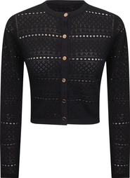 Milan Italy Cropped Crochet Button Front Cardigan