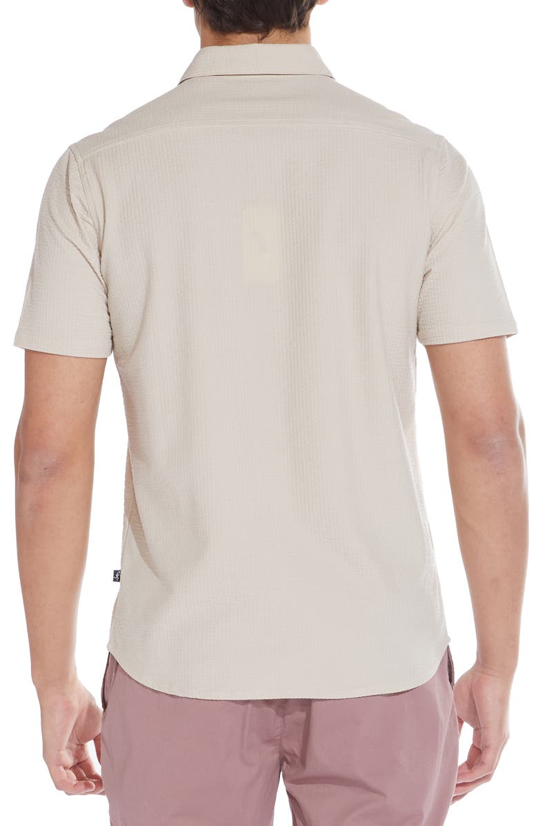 Civil Society Seersucker Short Sleeve Button-Up Shirt, Alternate, color, Beige