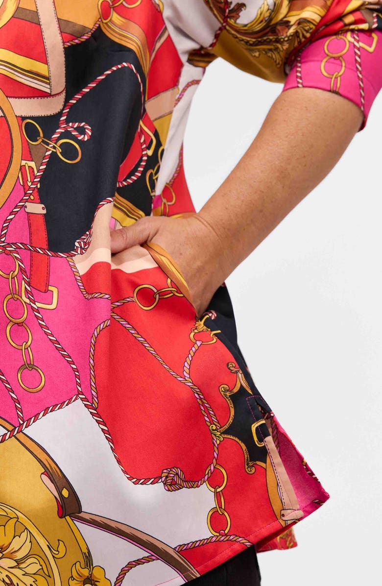 Foxcroft Carolina Cotton Sateen Button-Up Shirt, Alternate, color, Black Multi