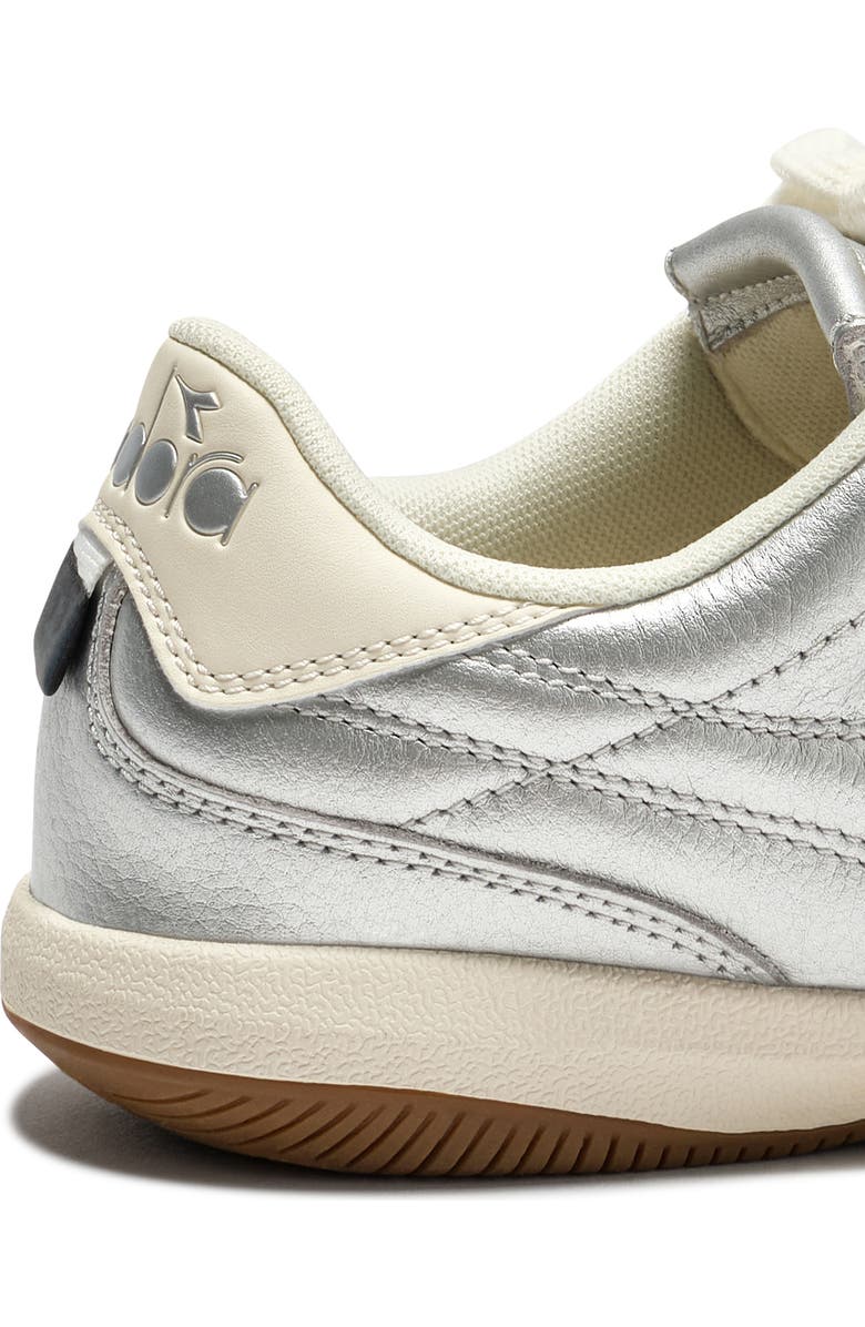 Diadora Gold Indoor Metallic Leather Sneaker, Alternate, color, Silver