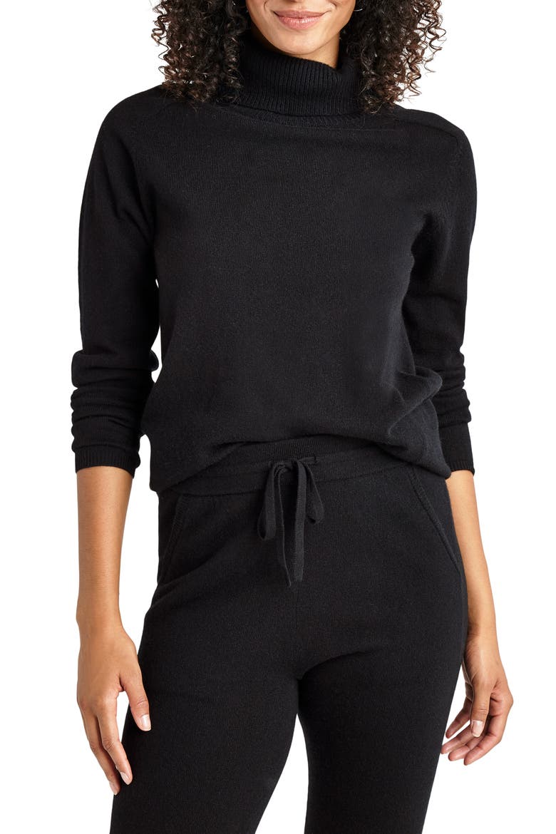 Elin Turtleneck Sweater, Main, color, BLACK