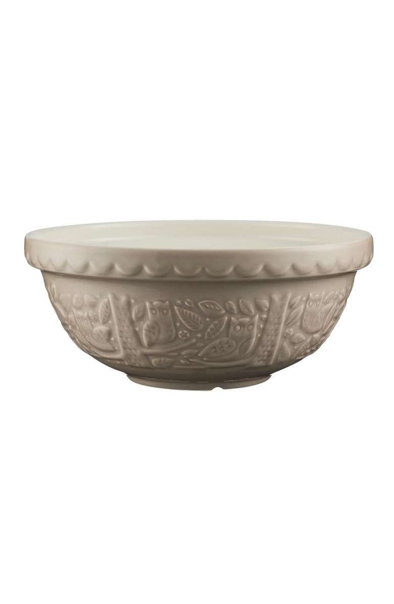 MASON CASH In The Forest Owl Size 18 Mixing Bowl, Stone, 2.85 Quart, Main, color, Stone