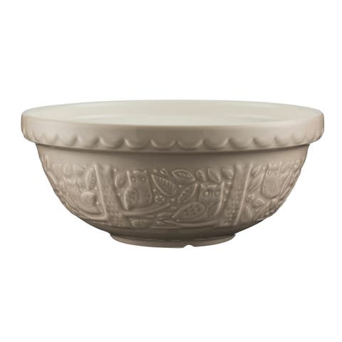 In The Forest Owl Size 18 Mixing Bowl, Stone, 2.85 Quart