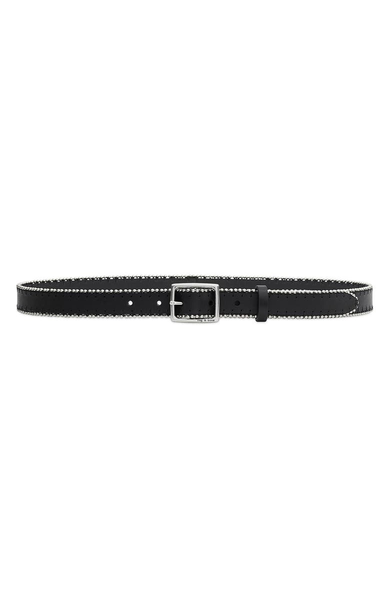 rag & bone Beaded Boyfriend Leather Belt, Main, color, 