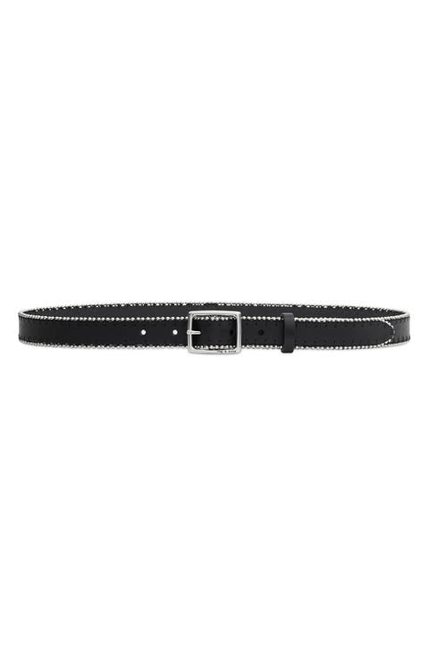Beaded Boyfriend Leather Belt