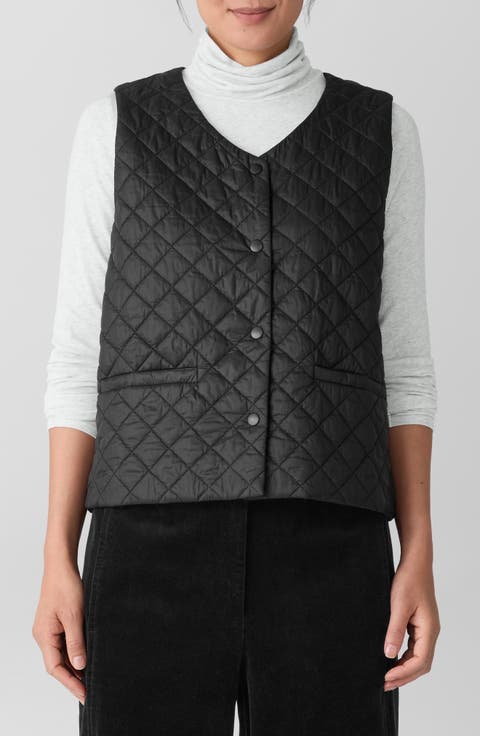 V-Neck Quilted Vest (Regular & Petite)