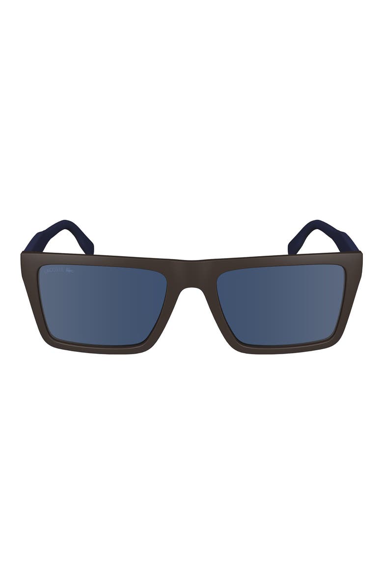 Sport 56mm Rectangular Sunglasses, Main, color, MATTE BROWN